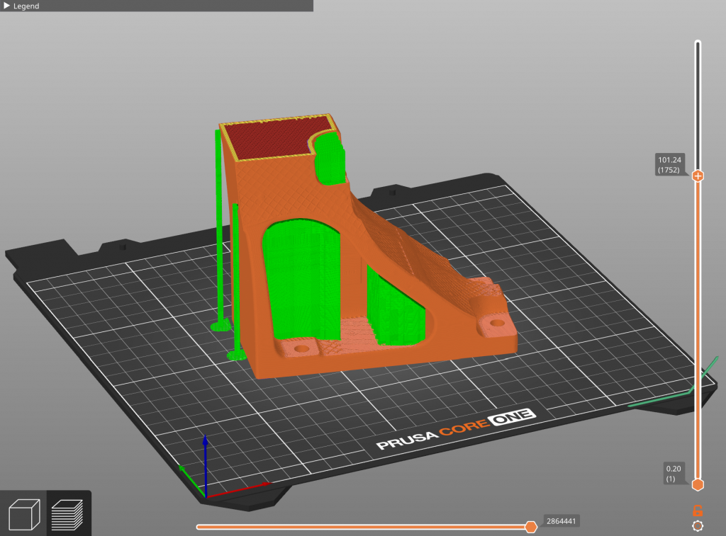 3D-Modell mit Stützstruktur